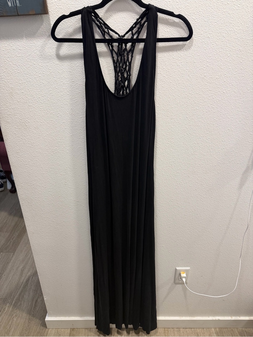 Black Maxi Dress with Knotted Back Detail